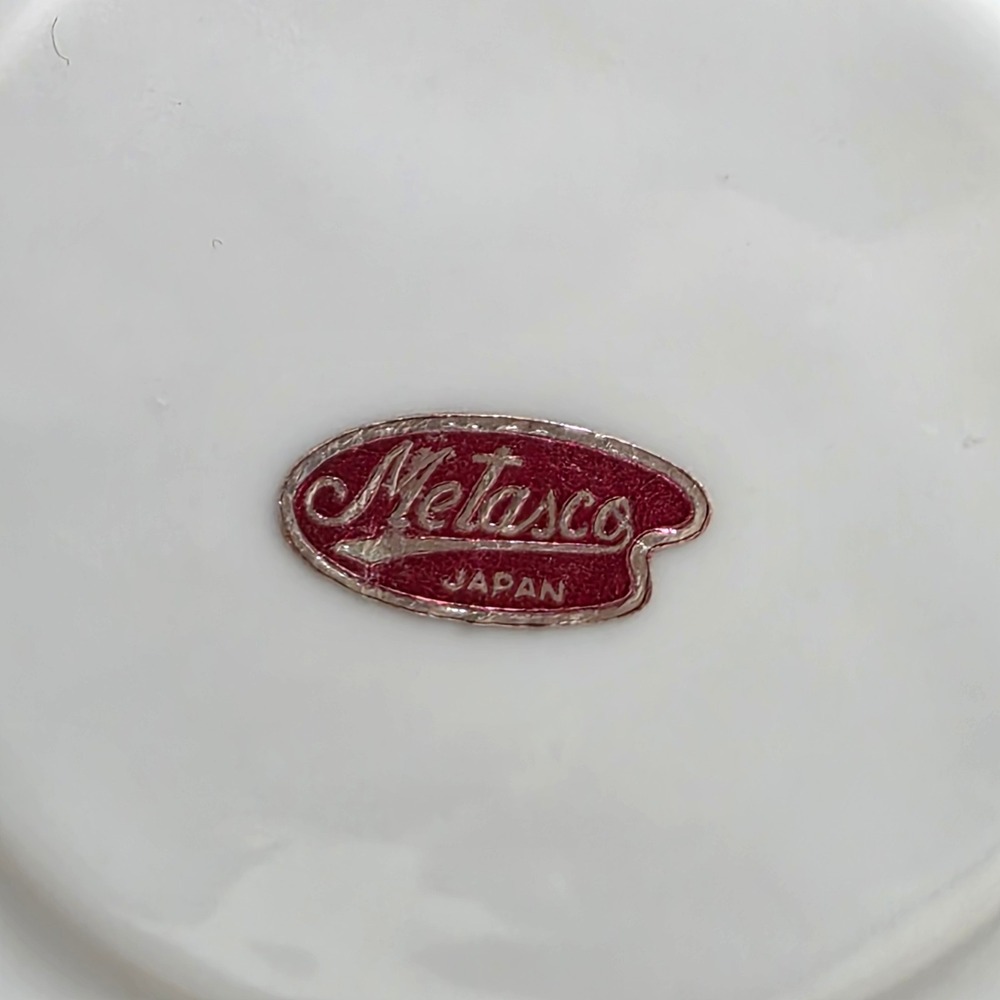 Vintage 50s‎ Metasco Japan Porcelain Rose Gold Lattice Plate Decorative Display - Picture 6 of 6